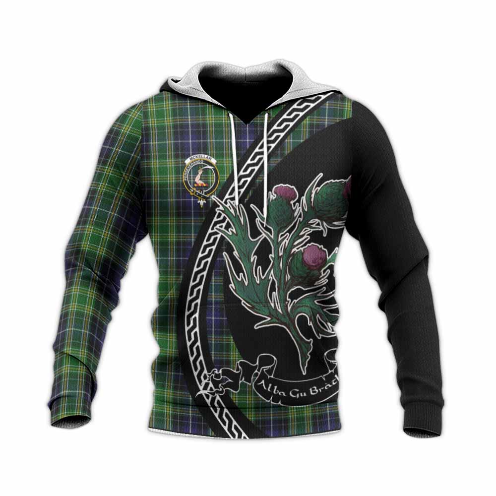 McKellar Family Crest Tartan Knitted Hoodie Alba Thistle Inspired - Tartan Vibes Clothing