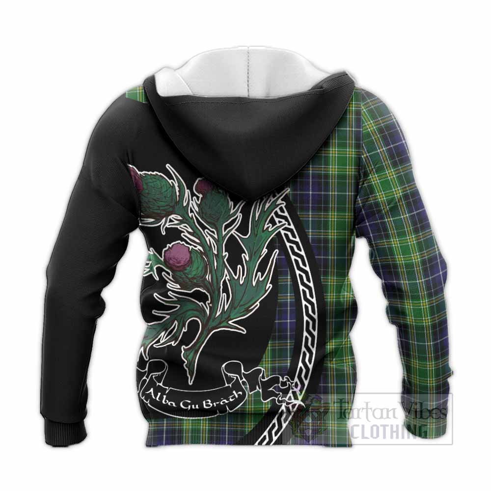 McKellar Family Crest Tartan Knitted Hoodie Alba Thistle Inspired - Tartan Vibes Clothing