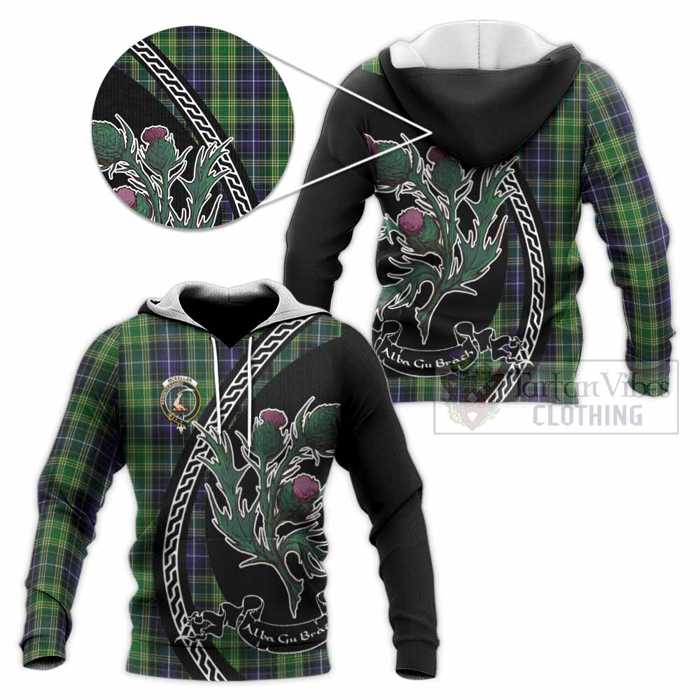 McKellar Family Crest Tartan Knitted Hoodie Alba Thistle Inspired - Tartan Vibes Clothing
