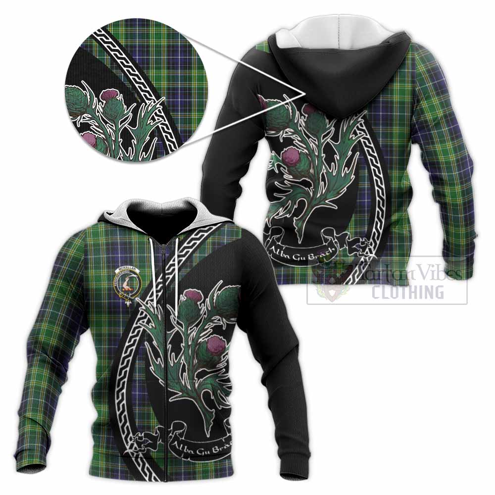 McKellar Family Crest Tartan Knitted Hoodie Alba Thistle Inspired - Tartan Vibes Clothing