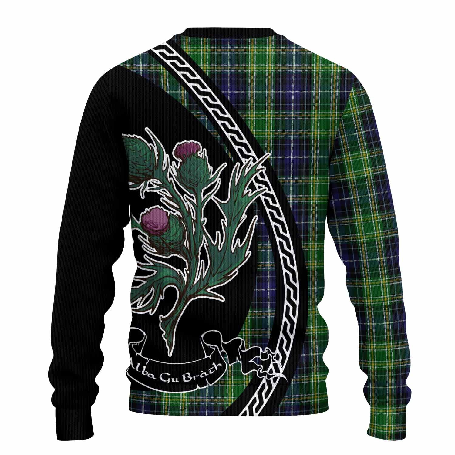McKellar Family Crest Tartan Knitted Sweater Alba Thistle Inspired - Tartan Vibes Clothing