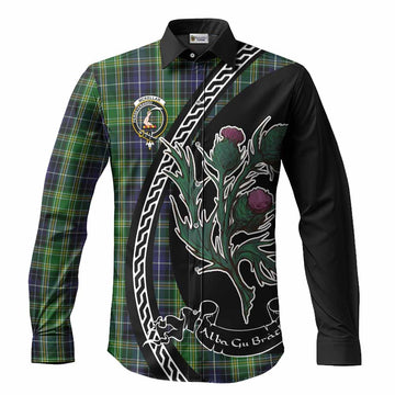 McKellar Family Crest Tartan Long Sleeve Button Shirts Alba Thistle Inspired - Tartan Vibes Clothing
