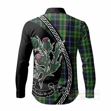 McKellar Family Crest Tartan Long Sleeve Button Shirts Alba Thistle Inspired - Tartan Vibes Clothing
