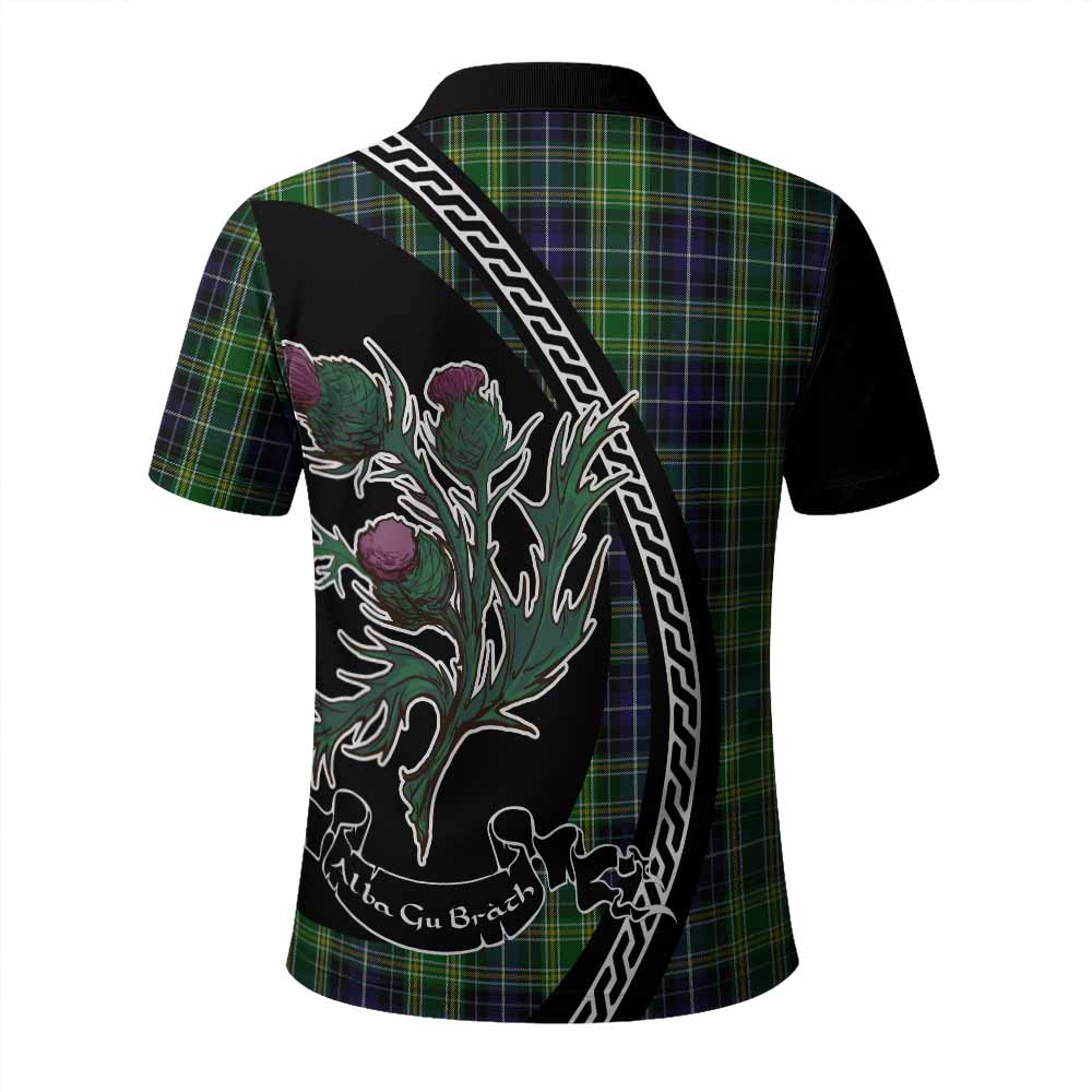McKellar Family Crest Tartan Polo Shirt Alba Thistle Inspired - Tartan Vibes Clothing