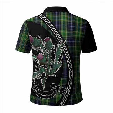 McKellar Family Crest Tartan Polo Shirt Alba Thistle Inspired - Tartan Vibes Clothing