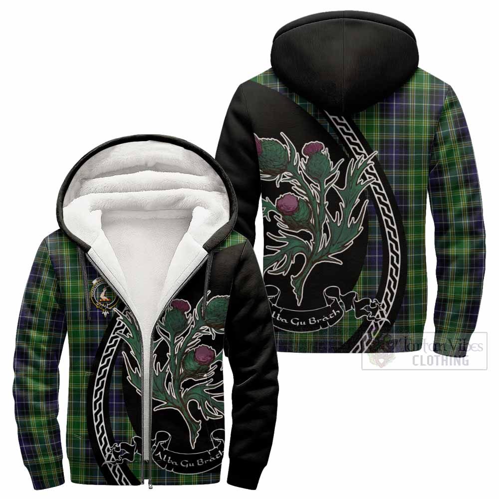 McKellar Family Crest Tartan Sherpa Hoodie Alba Thistle Inspired - Tartan Vibes Clothing