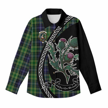 McKellar Family Crest Tartan Women Casual Shirt Alba Thistle Inspired - Tartan Vibes Clothing
