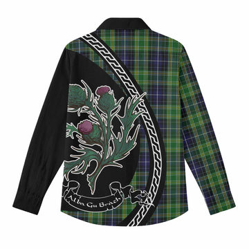 McKellar Family Crest Tartan Women Casual Shirt Alba Thistle Inspired - Tartan Vibes Clothing