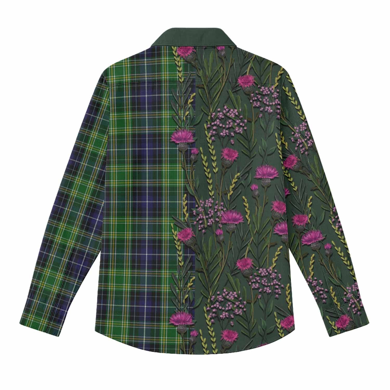 McKellar Family Crest Tartan Women Casual Shirt Scottish Thistle Flower Pattern Half Style - Tartan Vibes Clothing