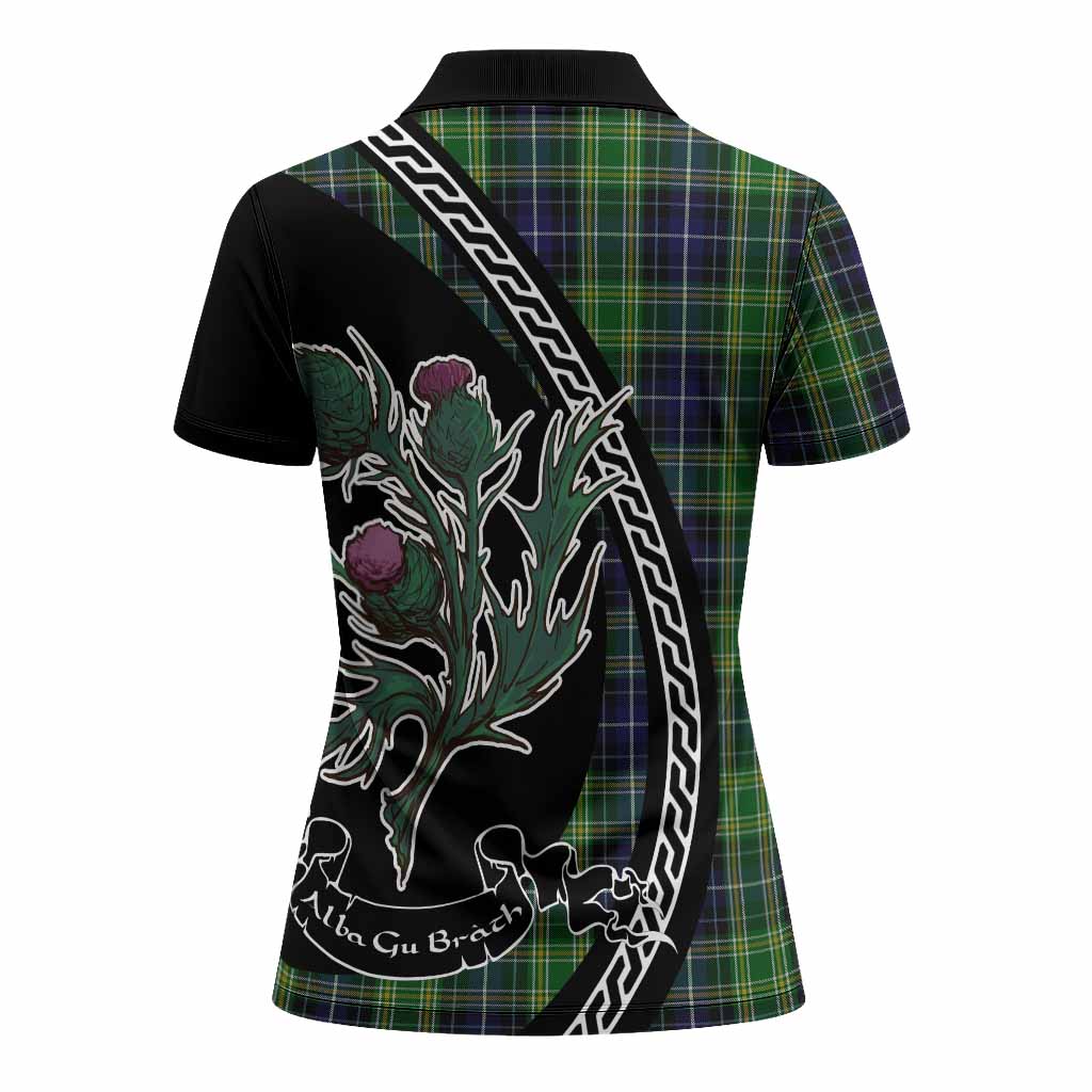 McKellar Family Crest Tartan Women Polo Shirt Alba Thistle Inspired - Tartan Vibes Clothing