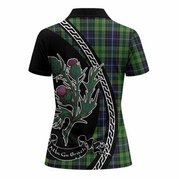 McKellar Family Crest Tartan Women Polo Shirt Alba Thistle Inspired - Tartan Vibes Clothing