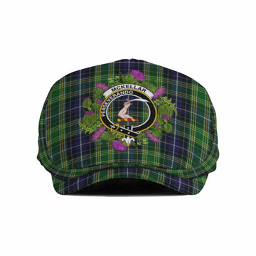 McKellar Scotland Tartan Crest Thistle Heritage Flat Cap, Jeff Cap Flat Cap - Tartan Vibes Clothing