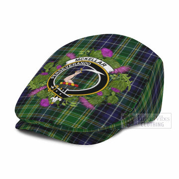 McKellar Scotland Tartan Crest Thistle Heritage Flat Cap, Jeff Cap - Tartan Vibes Clothing