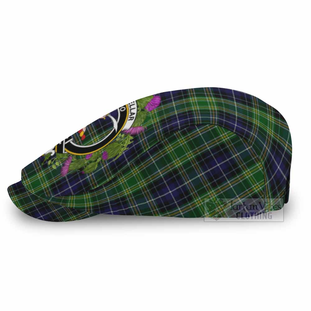 McKellar Scotland Tartan Crest Thistle Heritage Flat Cap, Jeff Cap - Tartan Vibes Clothing
