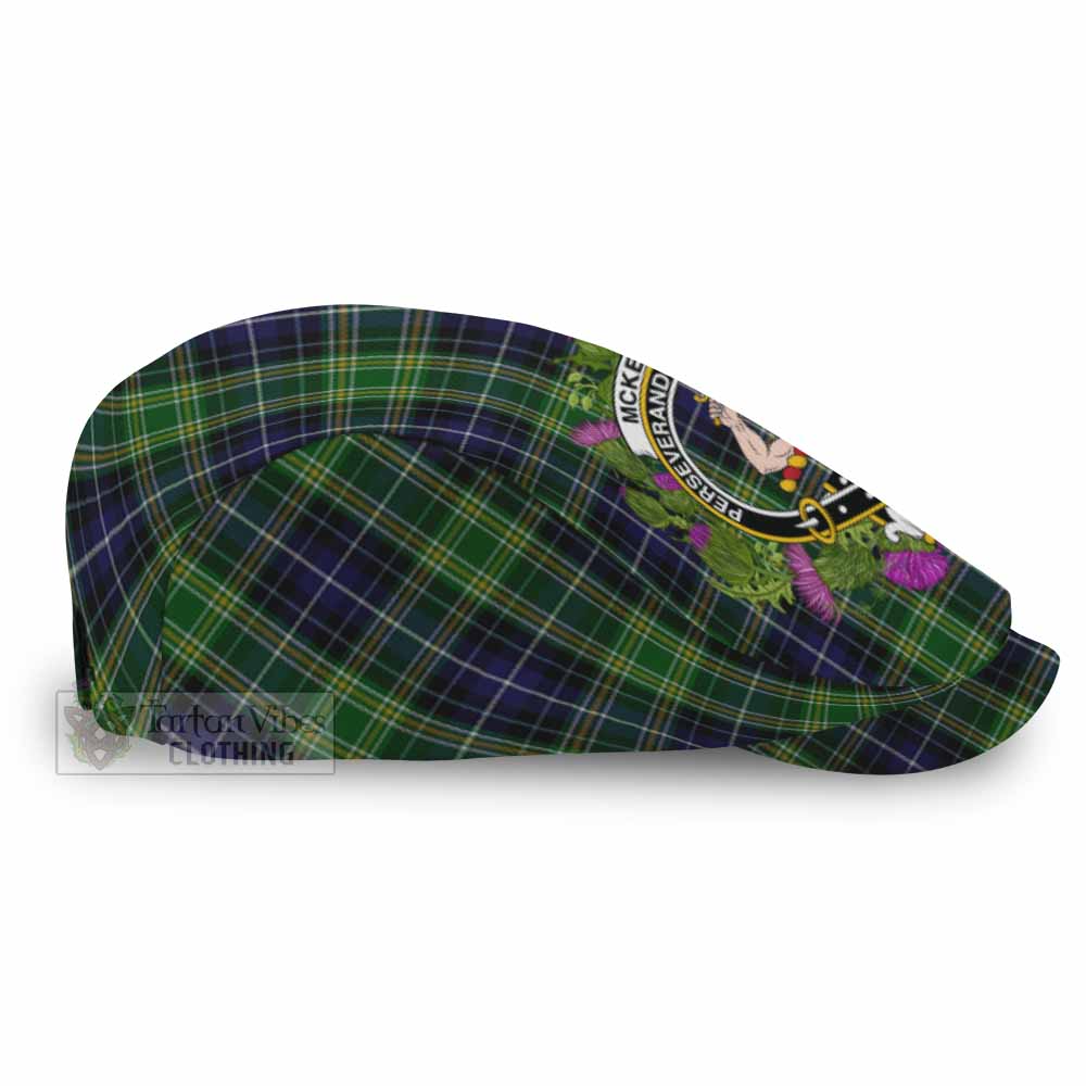 McKellar Scotland Tartan Crest Thistle Heritage Flat Cap, Jeff Cap - Tartan Vibes Clothing
