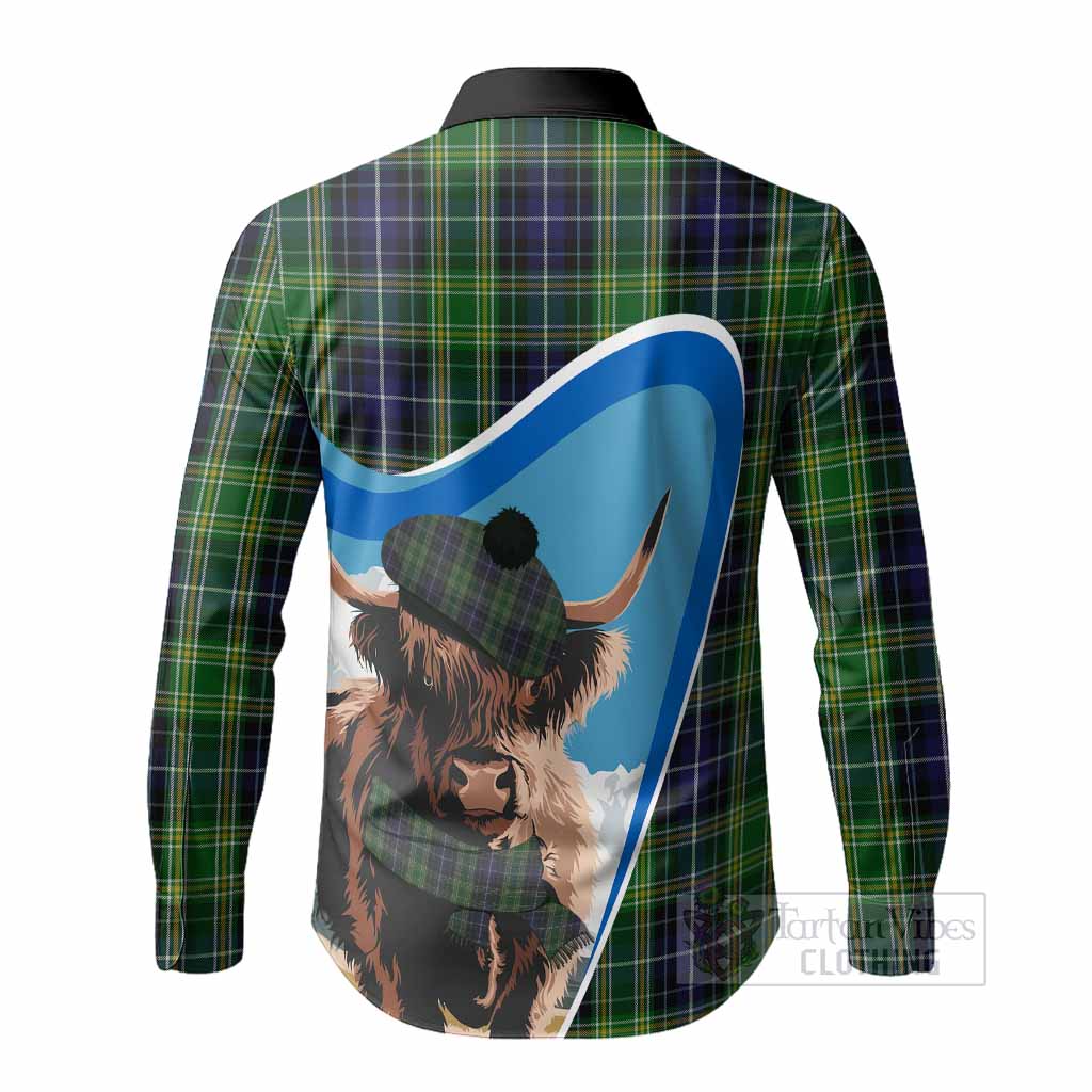 McKellar Scottish Heilan Coo Tartan Crest Long Sleeve Button Shirts - Tartan Vibes Clothing