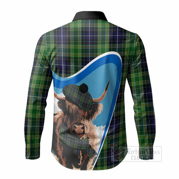 McKellar Scottish Heilan Coo Tartan Crest Long Sleeve Button Shirts