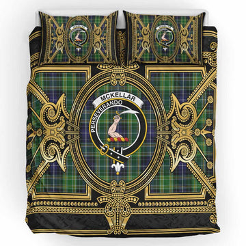McKellar Scottish Tartan Crest Bedding Set Royal Stylized