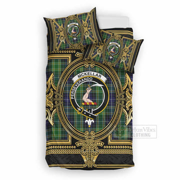 McKellar Scottish Tartan Crest Bedding Set Royal Stylized