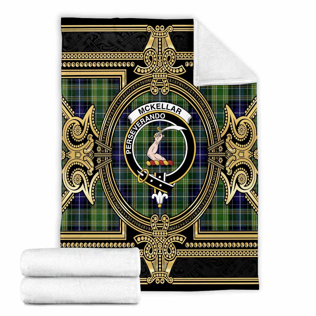 McKellar Scottish Tartan Crest Blanket Royal Stylized X-Large 59 x 79 inches 150 x 200 cm - Tartan Vibes Clothing