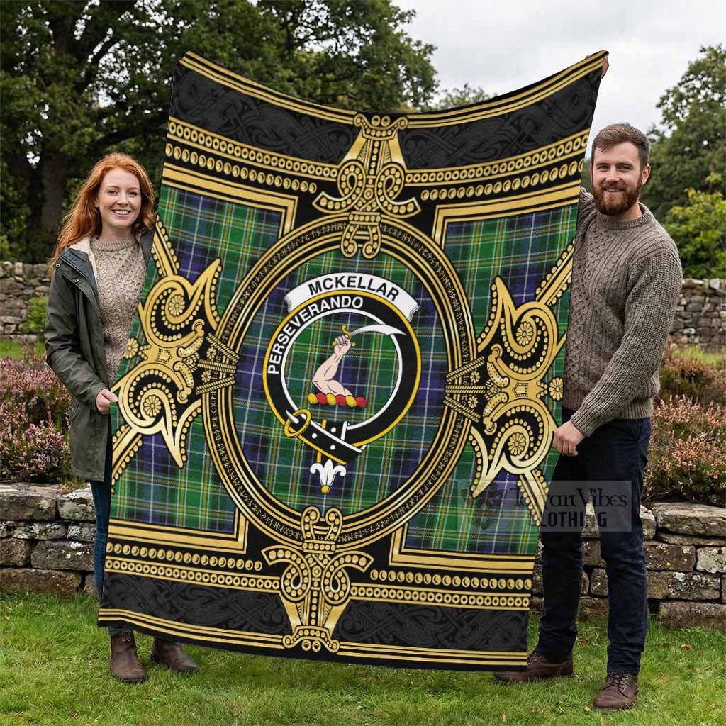 McKellar Scottish Tartan Crest Blanket Royal Stylized - Tartan Vibes Clothing