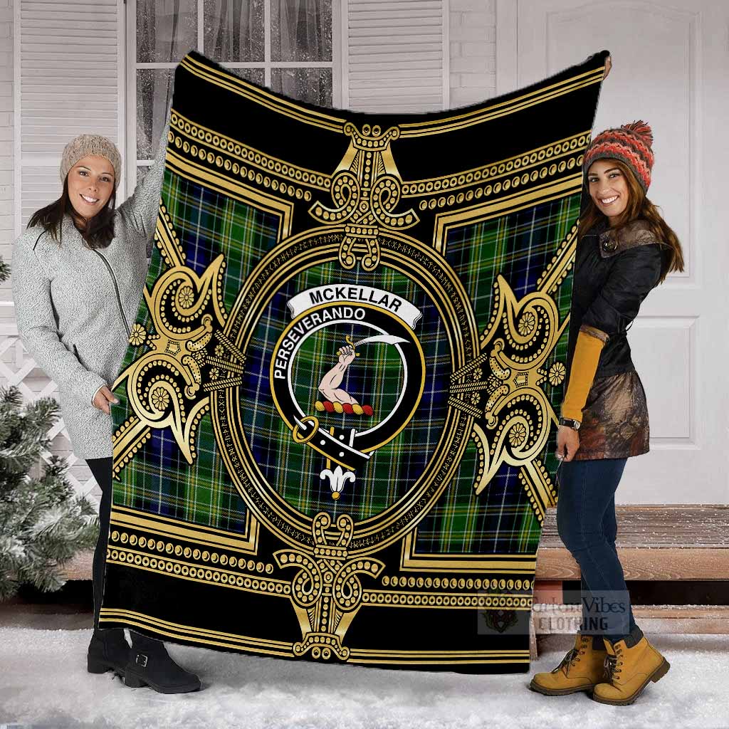 McKellar Scottish Tartan Crest Blanket Royal Stylized - Tartan Vibes Clothing