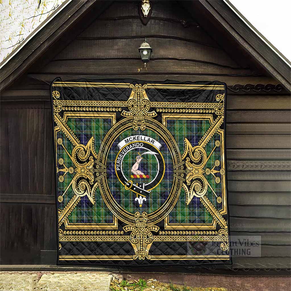 McKellar Scottish Tartan Crest Premium Quilt Royal Stylized - Tartan Vibes Clothing