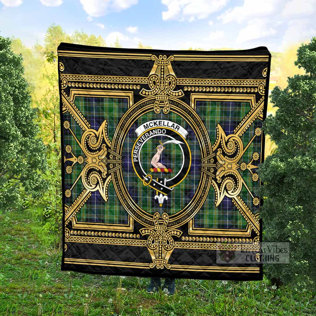 McKellar Scottish Tartan Crest Premium Quilt Royal Stylized - Tartan Vibes Clothing