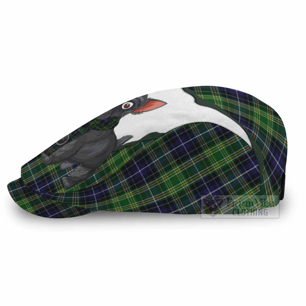 McKellar Scottish Terrier Tartan Flat Cap, Jeff Cap Thistle Heritage Art - Tartan Vibes Clothing