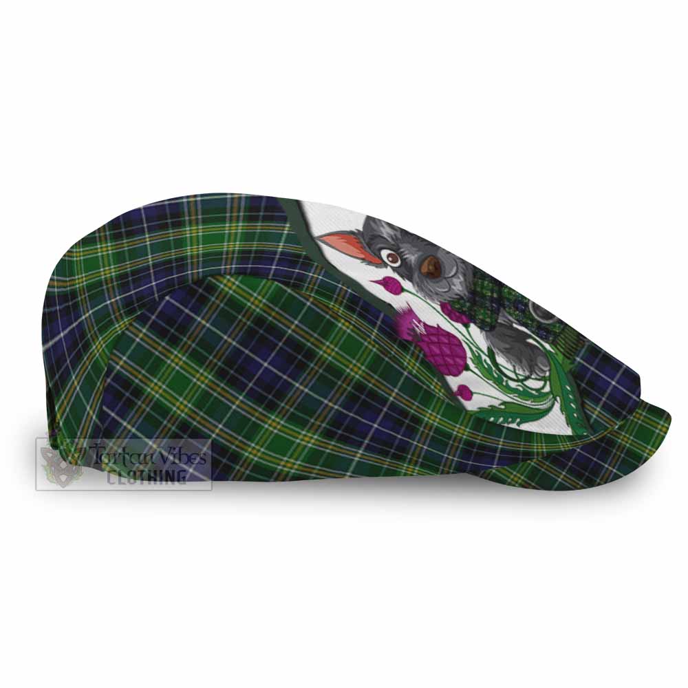 McKellar Scottish Terrier Tartan Flat Cap, Jeff Cap Thistle Heritage Art - Tartan Vibes Clothing