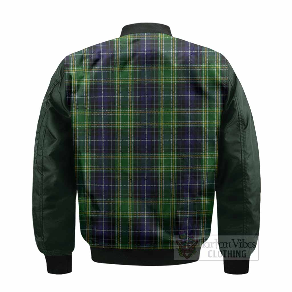 McKellar Tartan Accent Bomber Jacket with Family Crest - Tartan Vibes Clothing