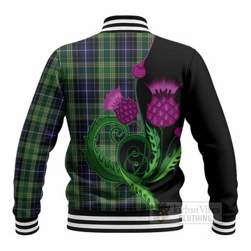 McKellar Tartan Baseball Jacket Traditional Scottish Thistle