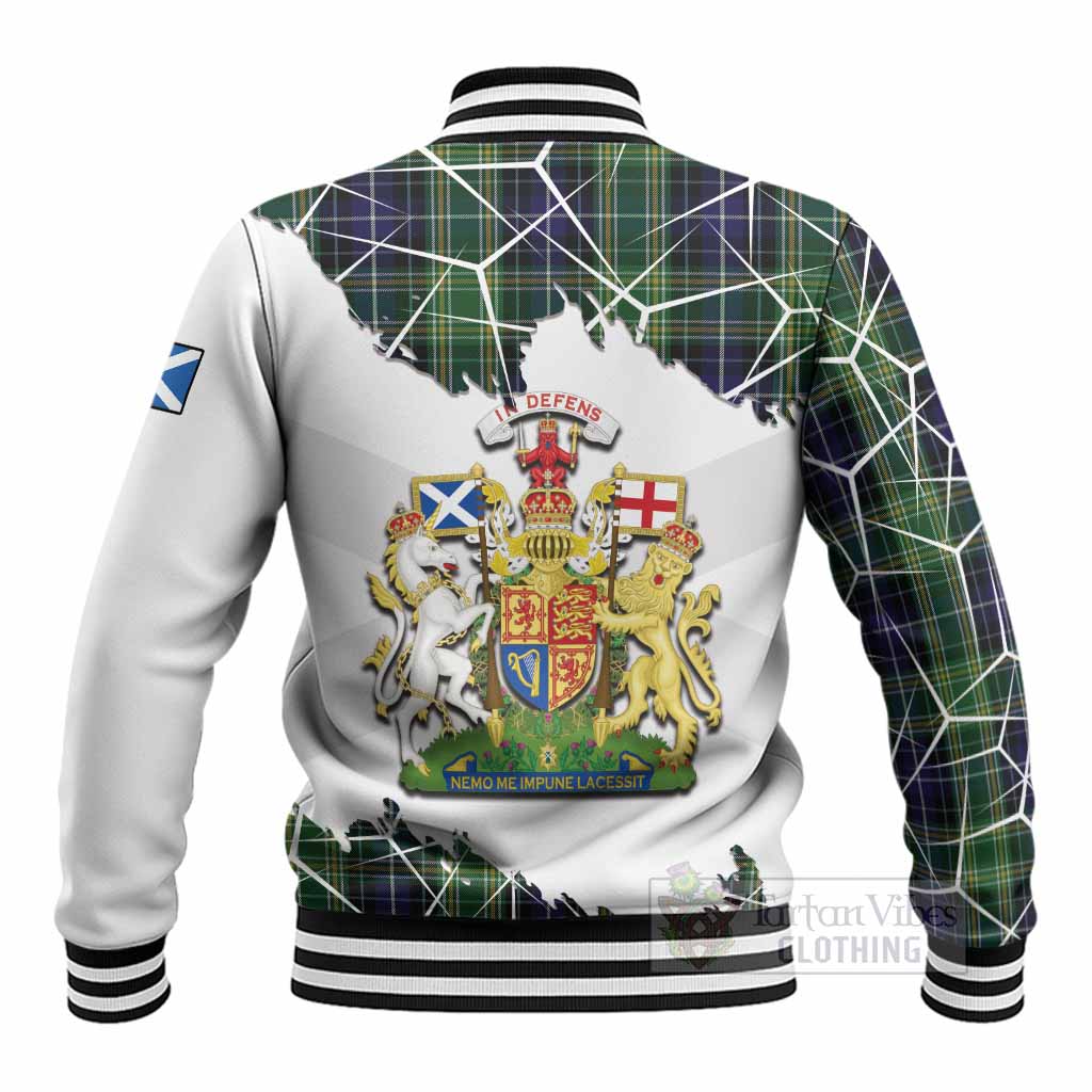 McKellar Tartan Baseball Jacket with Family Crest and Lion Rampant Grunge Style