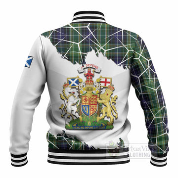 McKellar Tartan Baseball Jacket with Family Crest and Lion Rampant Grunge Style
