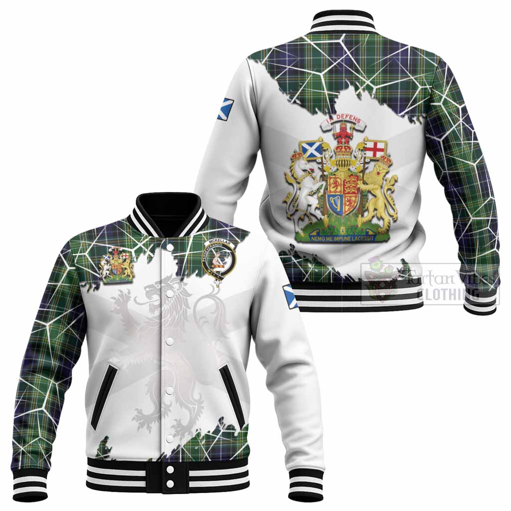 McKellar Tartan Baseball Jacket with Family Crest and Lion Rampant Grunge Style