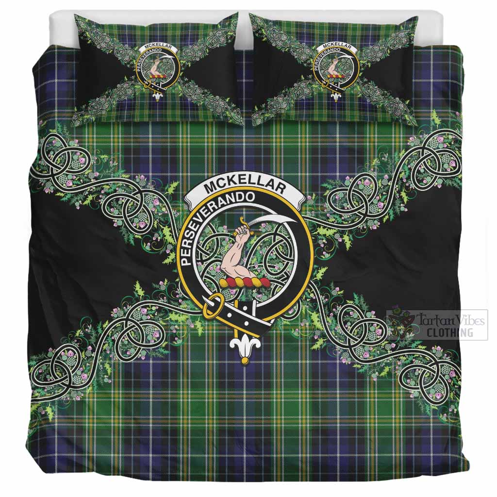 McKellar Tartan Bedding Set Thistle Scottish Spirit UK Bedding Set UK Super King 104*94 inch - Tartan Vibes Clothing