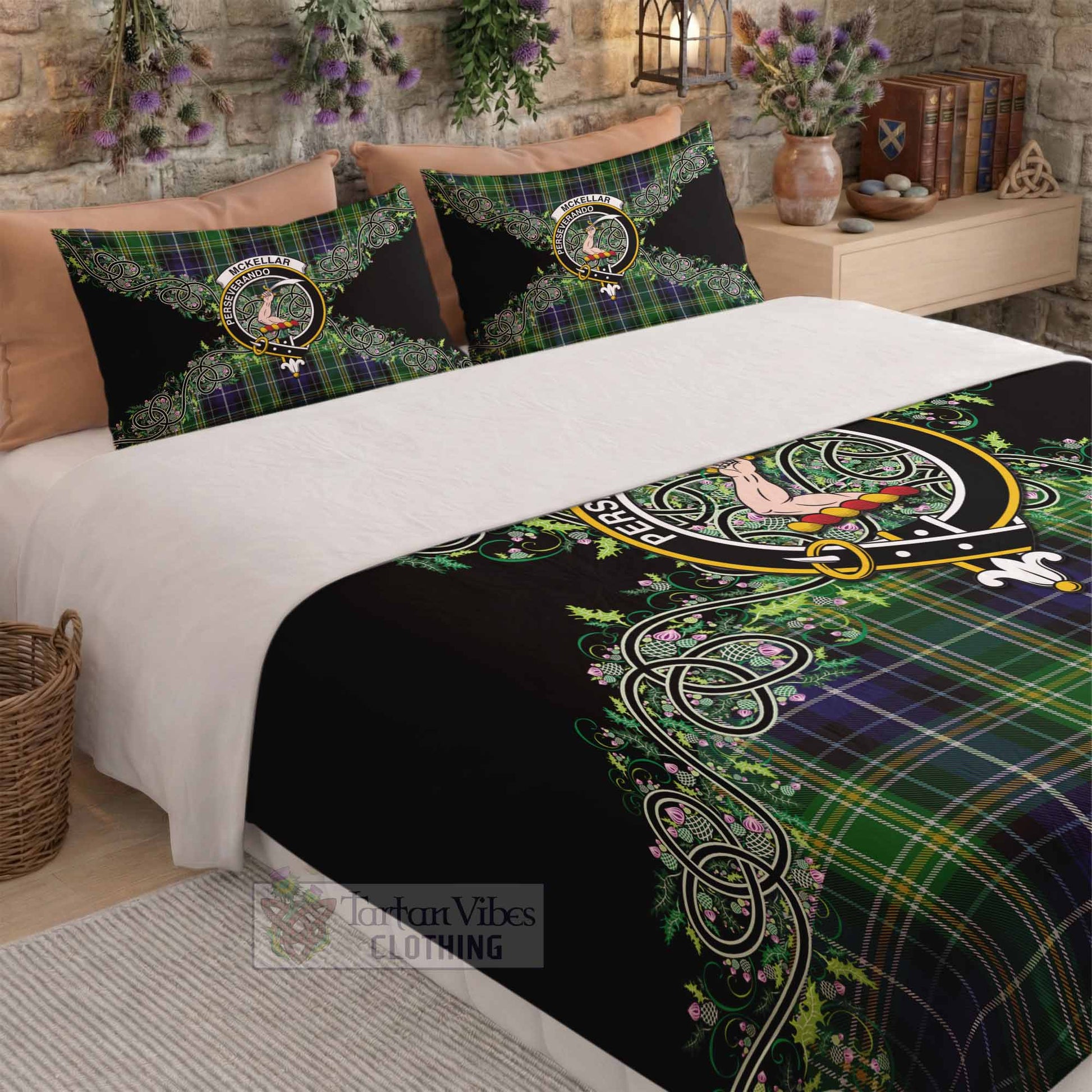 McKellar Tartan Bedding Set Thistle Scottish Spirit - Tartan Vibes Clothing