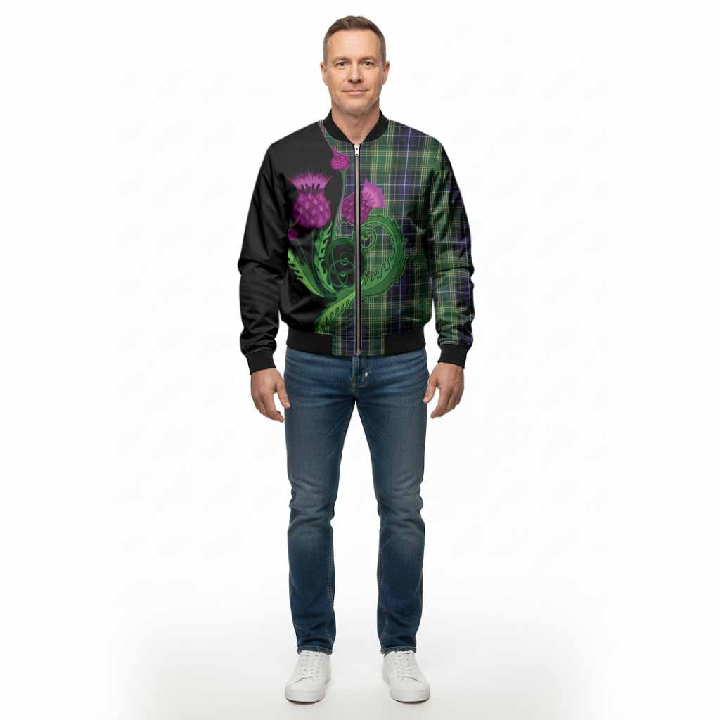 McKellar Tartan Bomber Jacket Traditional Scottish Thistle
