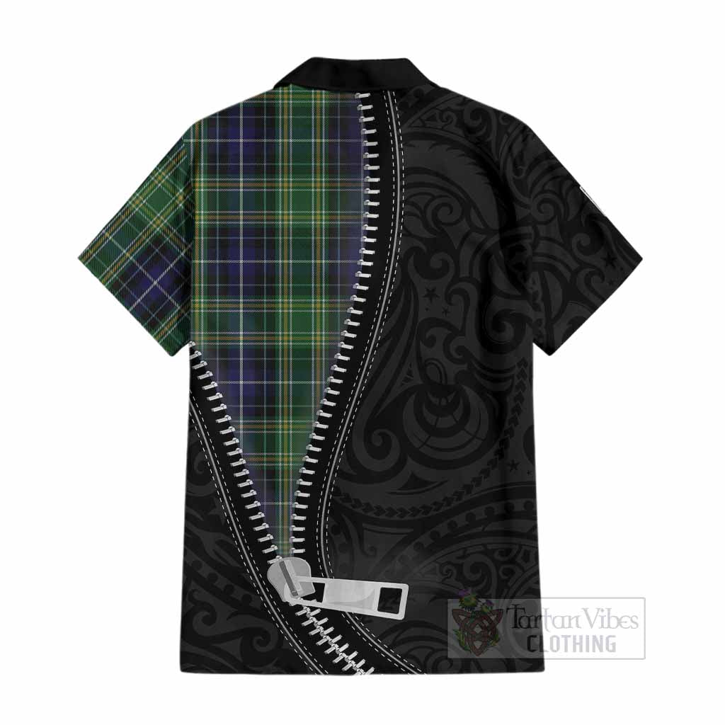 McKellar Tartan Cotton Hawaiian Shirt New Zealand Pattern Unique Zipper Stylized