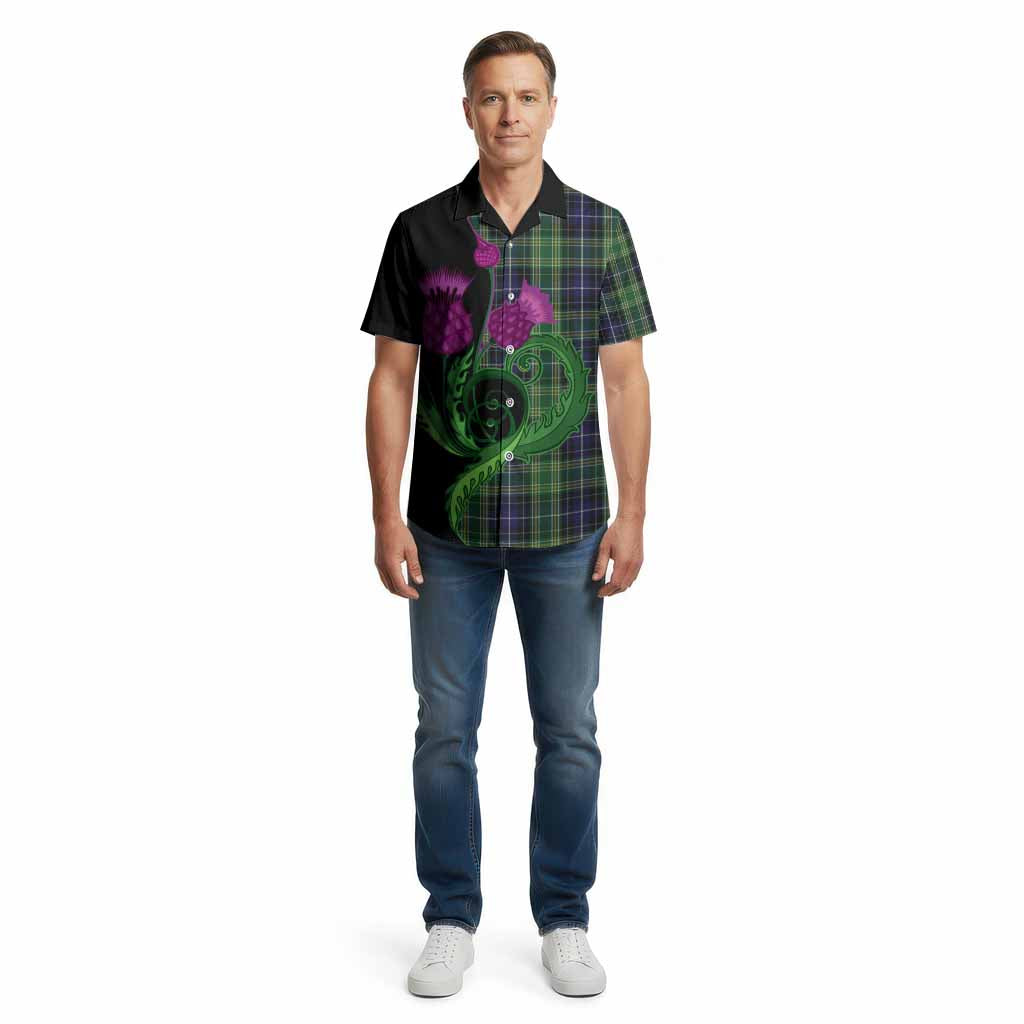 McKellar Tartan Cotton Hawaiian Shirt Traditional Scottish Thistle