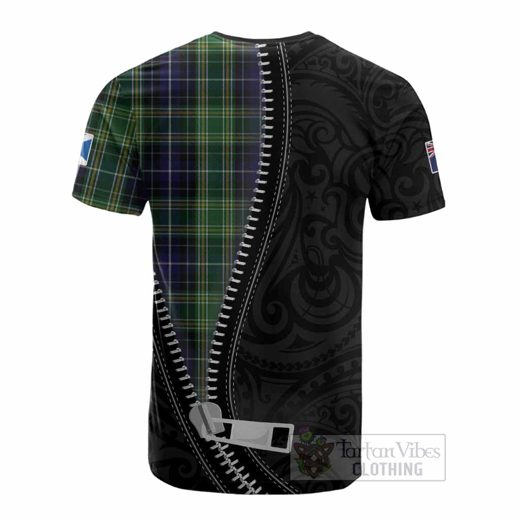 McKellar Tartan Cotton T-shirt New Zealand Pattern Unique Zipper Stylized