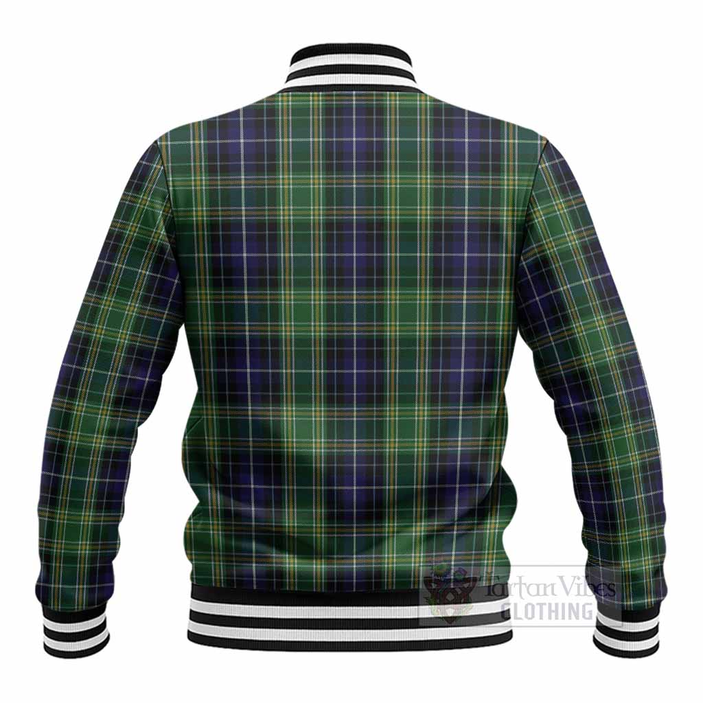 McKellar Tartan Crest Baseball Jacket Ferocious Lion Style - Tartan Vibes Clothing