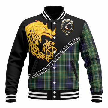 McKellar Tartan Crest Baseball Jacket Legendary Dragon Knot Half Style