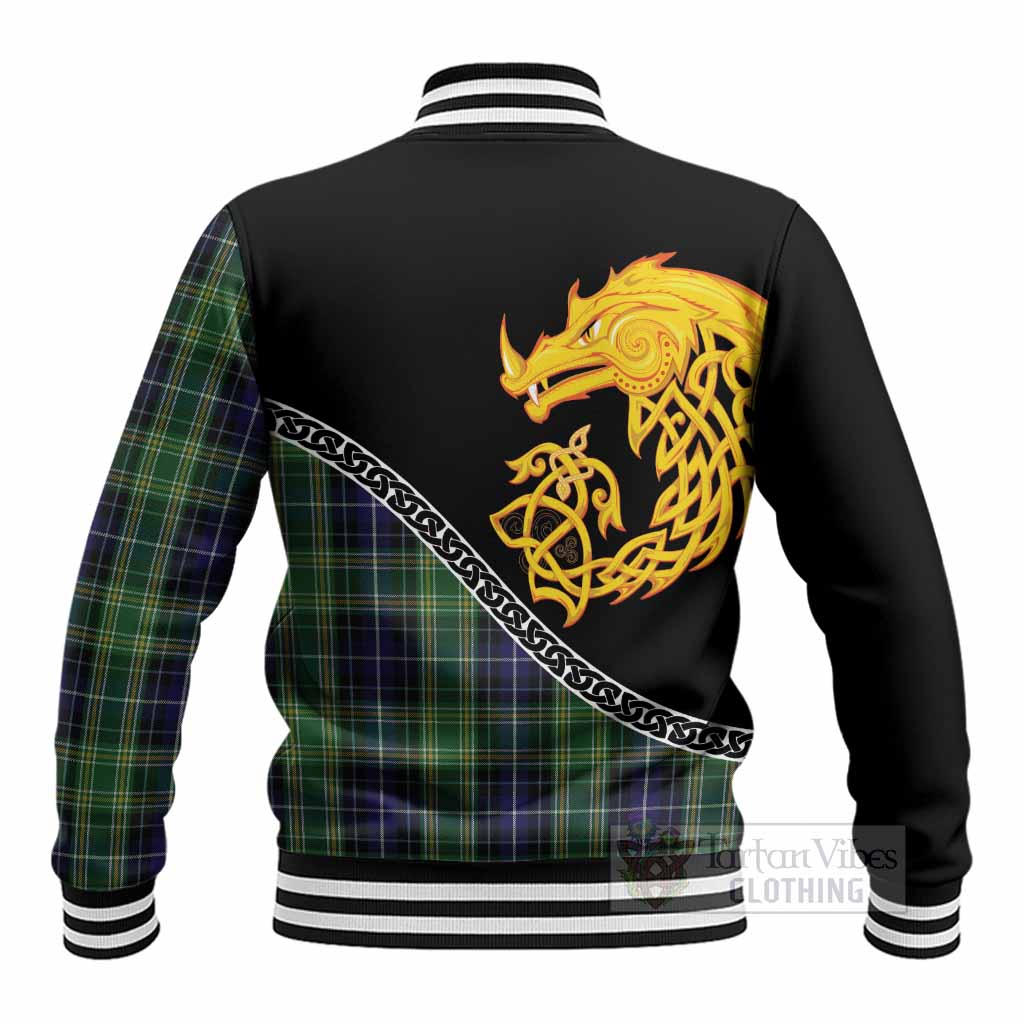 McKellar Tartan Crest Baseball Jacket Legendary Dragon Knot Half Style - Tartan Vibes Clothing