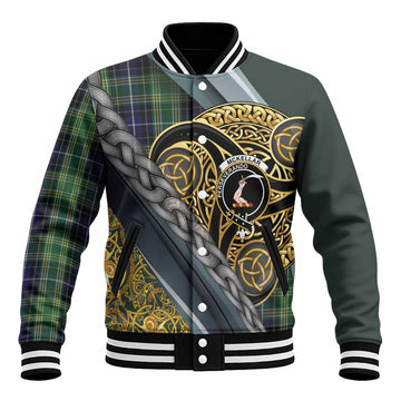McKellar Tartan Crest Baseball Jacket Scottish Triskele Celtic