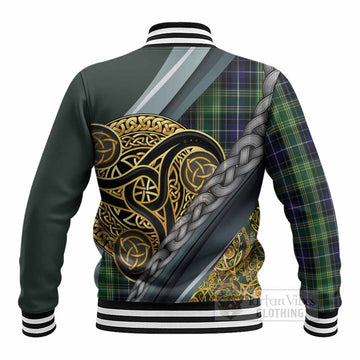 McKellar Tartan Crest Baseball Jacket Scottish Triskele Celtic