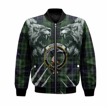 McKellar Tartan Crest Bomber Jacket Ferocious Lion Style