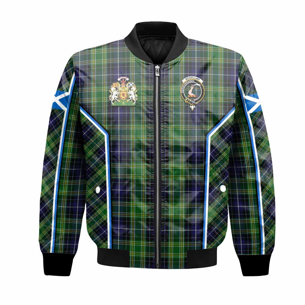 McKellar Tartan Crest Bomber Jacket Scotland Coat of Arm Flag Style - Tartan Vibes Clothing
