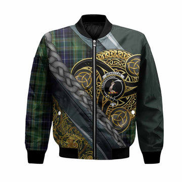McKellar Tartan Crest Bomber Jacket Scottish Triskele Celtic
