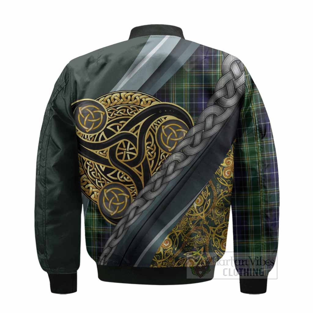 McKellar Tartan Crest Bomber Jacket Scottish Triskele Celtic - Tartan Vibes Clothing